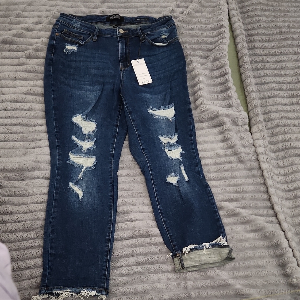 Judy Blue Dark Wash Distressed Jeans
